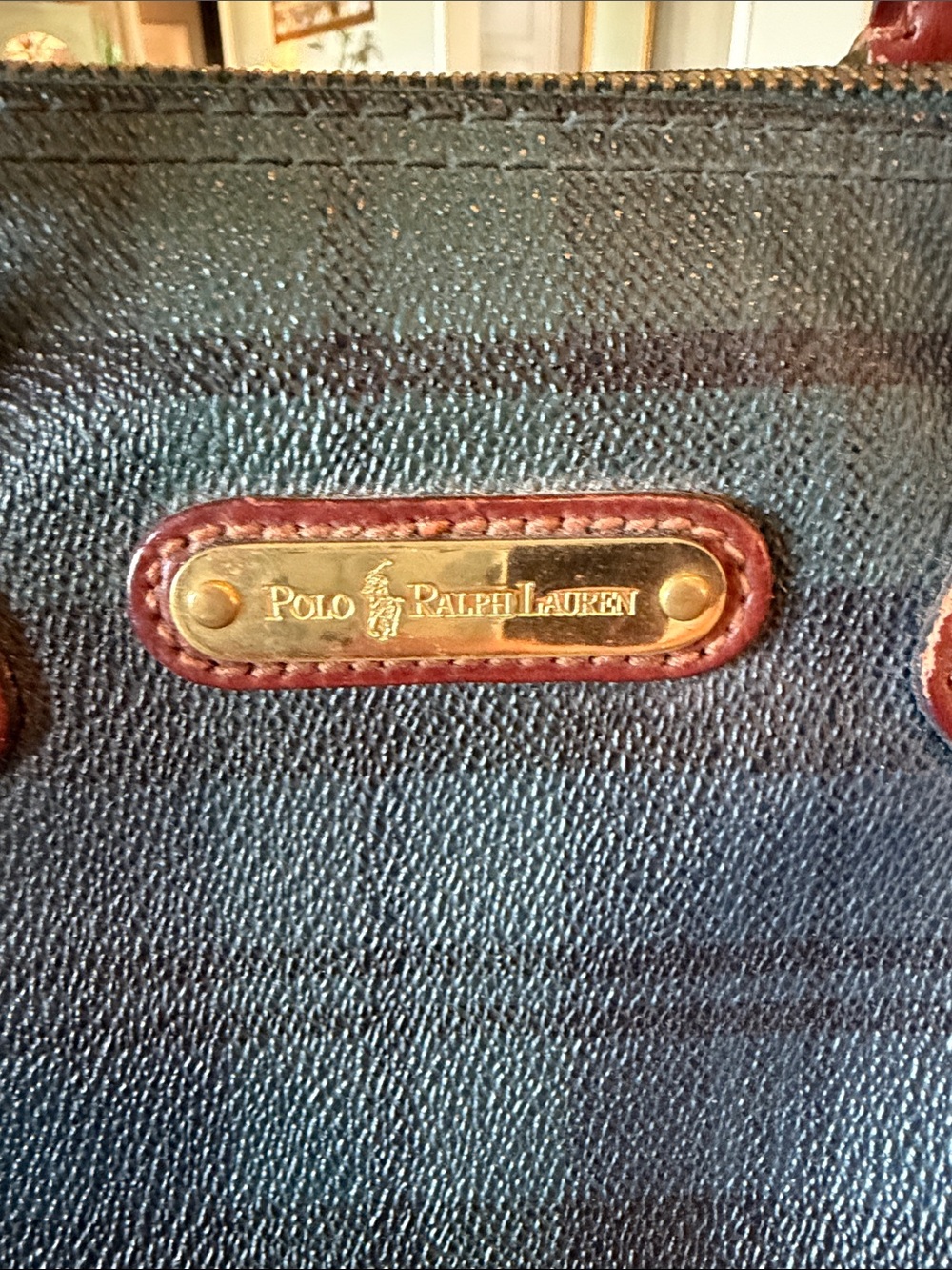 Polo by Ralph Lauren Boston Bag Tote with Brown Leather Trim- STUNNING - Picture 2 of 11